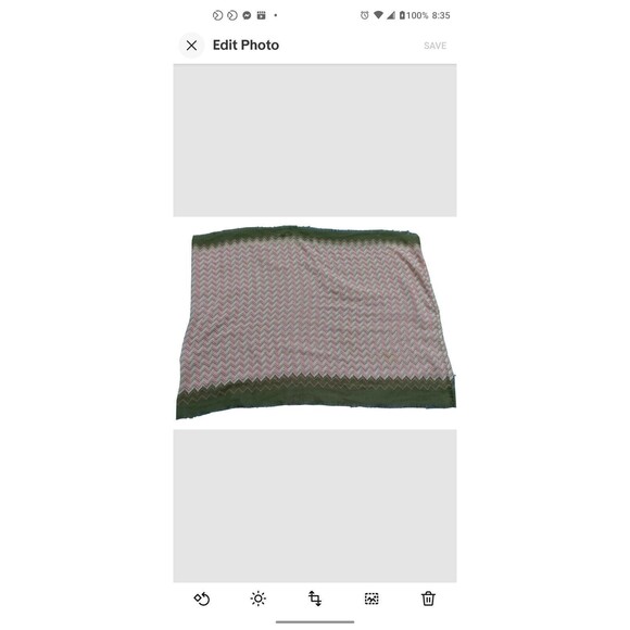 Unbranded Scarf Snood Green Zig Zag Lightweight Infinity Chevron Fringe - Picture 3 of 3